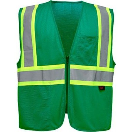 GSS SAFETY GSS Safety Enhanced Visibility Multi-Color Vest-Cert Green-L/XL 3136-LG/XL